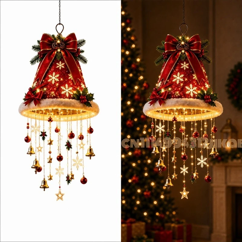 Lighting Christmas Decor - Lámpara colgante con forma de gorro