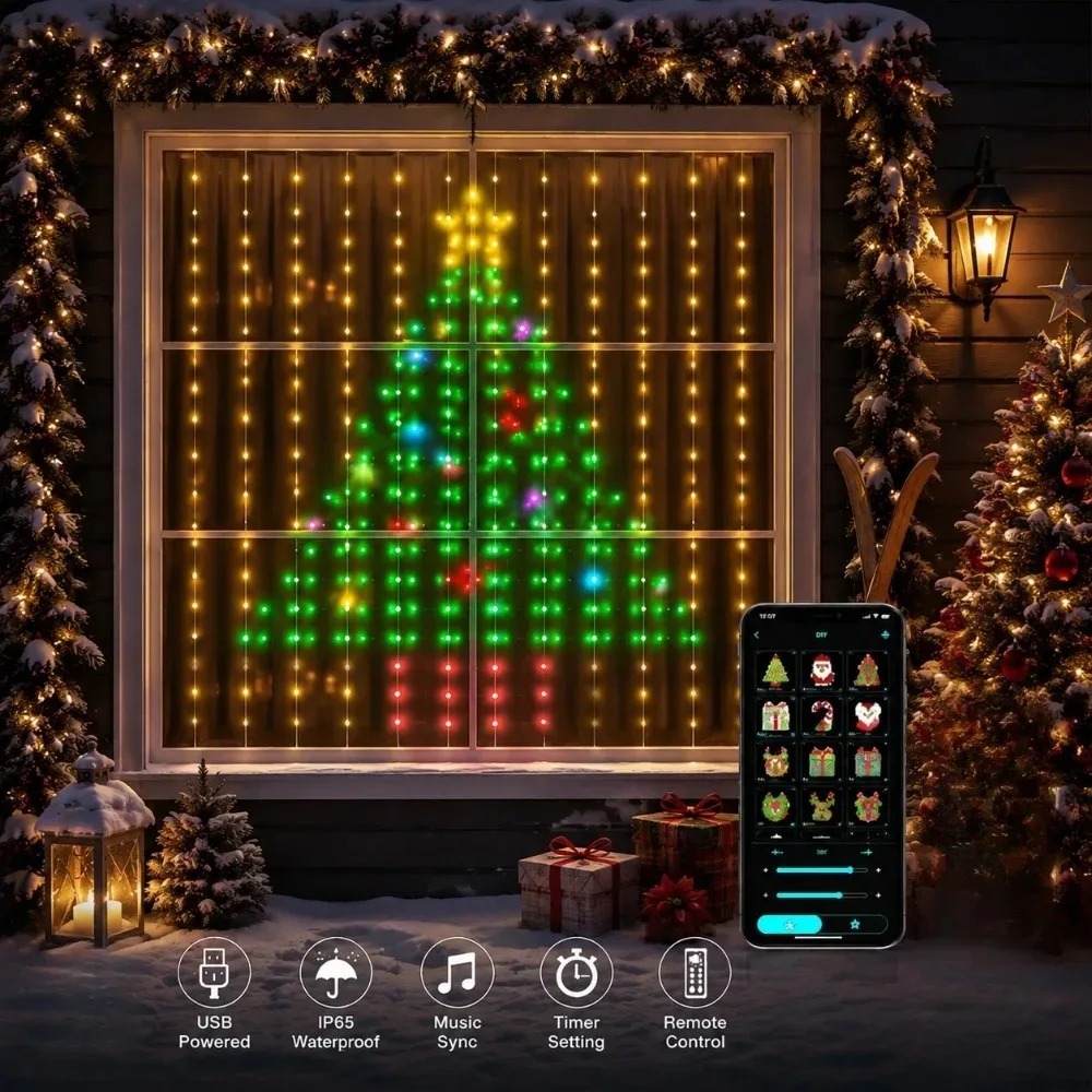 Cortina de Luces LED Navideñas - Lighting Christmas Decor reseña y precio